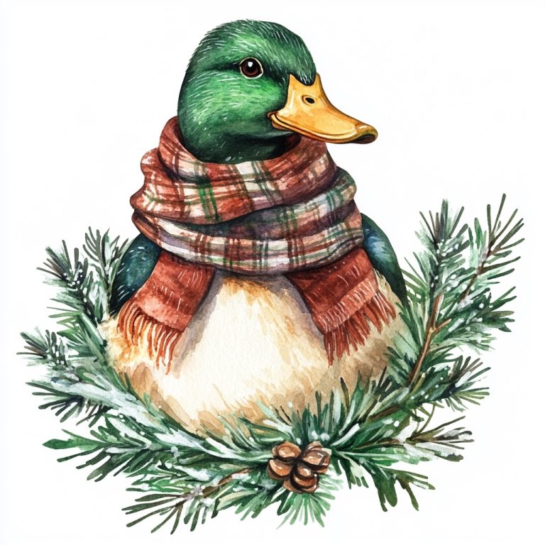 Vintage Duck in Greenery