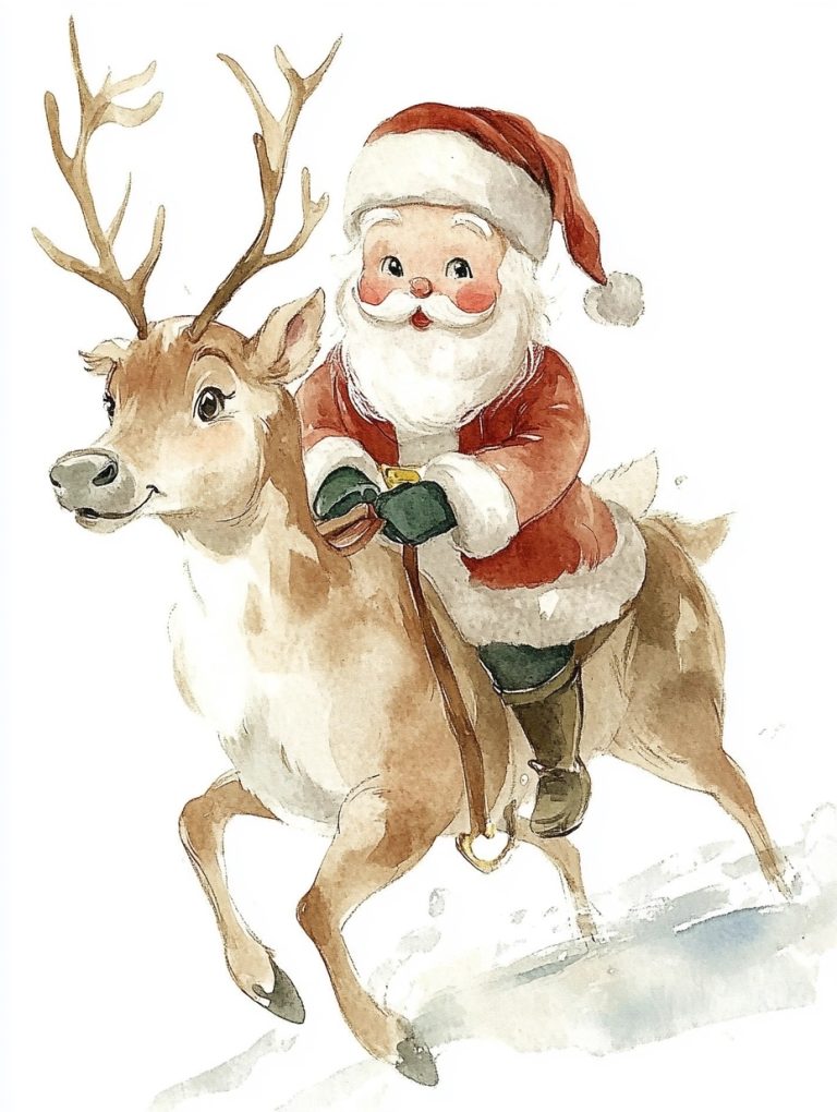 Vintage Santa on Reindeer