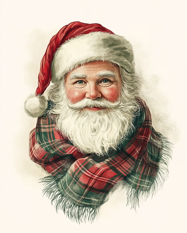 Vintage Scottish Santa Headshot