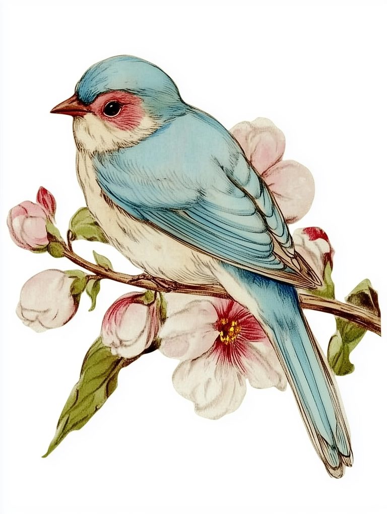 Vintage Shabby Chic Bird