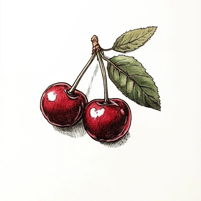 Vintage Sketch of Cherries