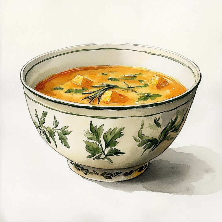 Vintage Soup Bowl Illustration