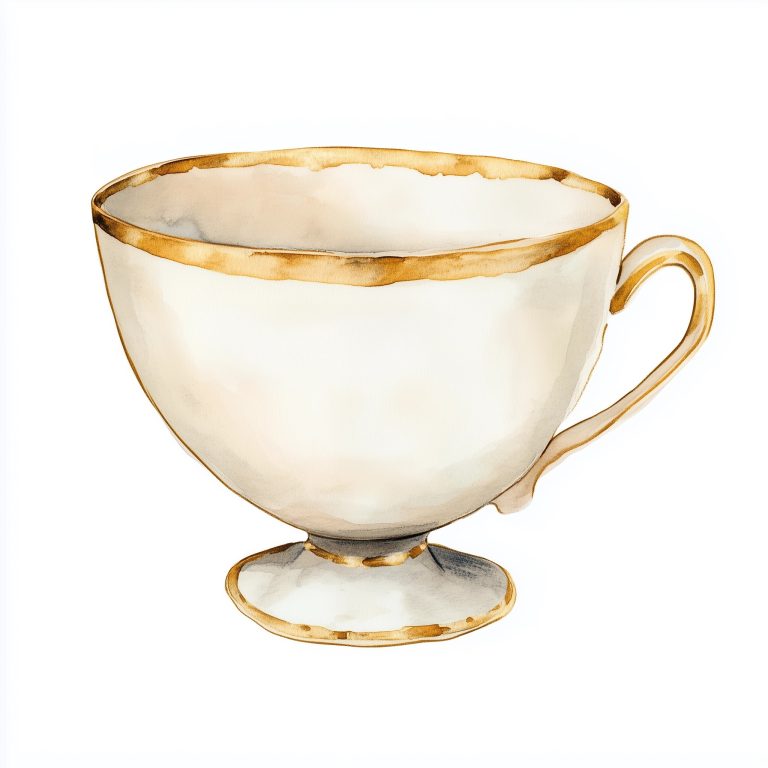 Vintage Tea Cup Watercolor