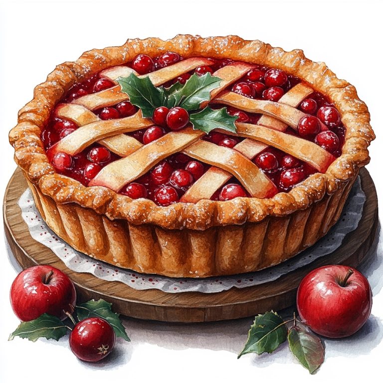 Vintage Watercolor Apple Pie