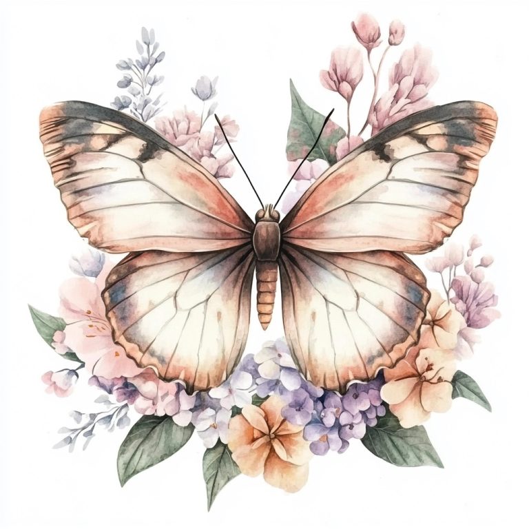 Vintage Watercolor Butterfly Arrangement