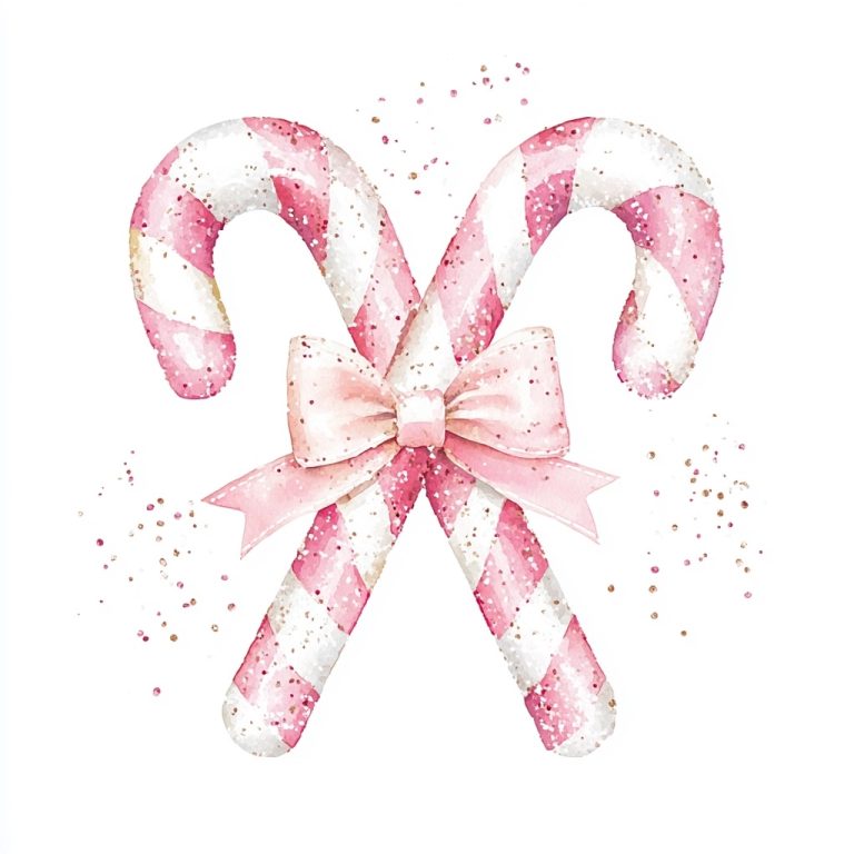 Vintage Watercolor Candy Canes
