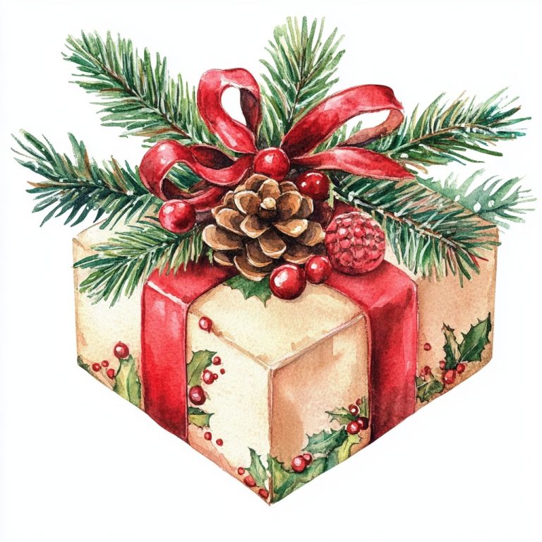 Vintage Watercolor Christmas Decor