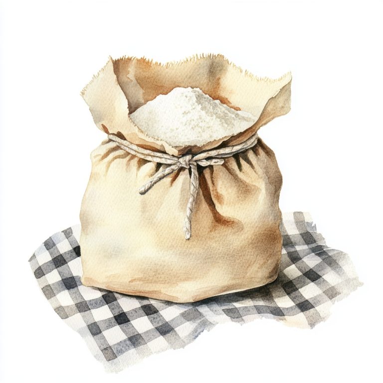 Vintage Watercolor Flour Bag