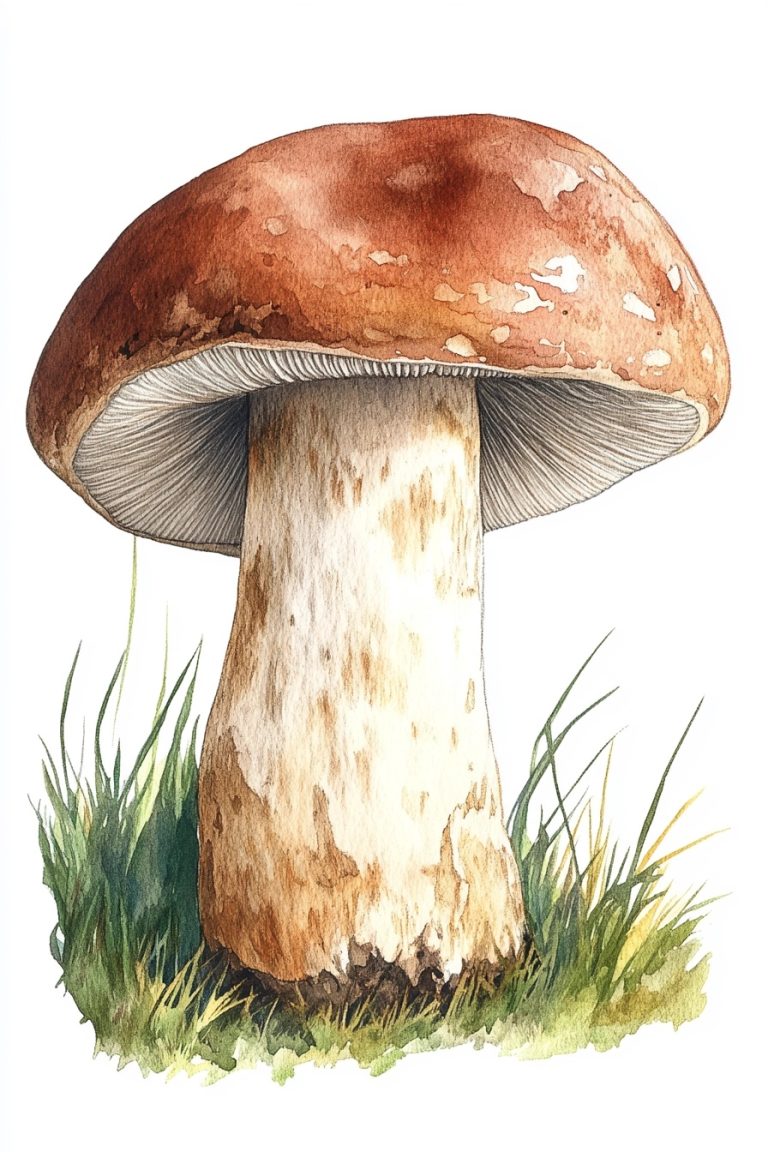 Vintage Watercolor King Bolete