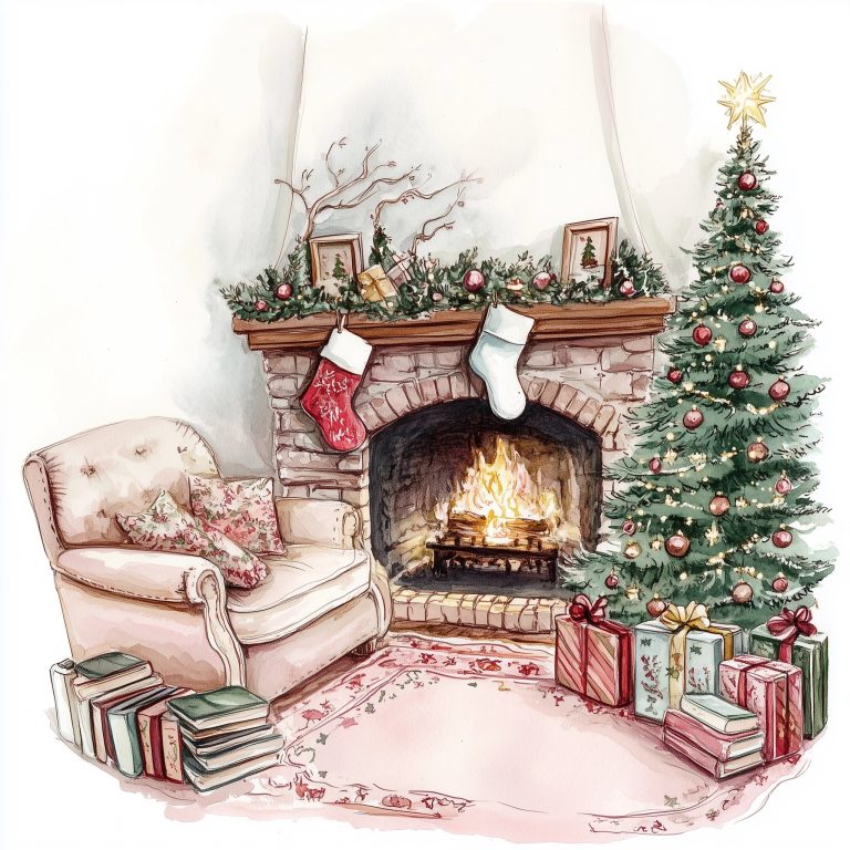 Vintage Watercolor North Pole 1