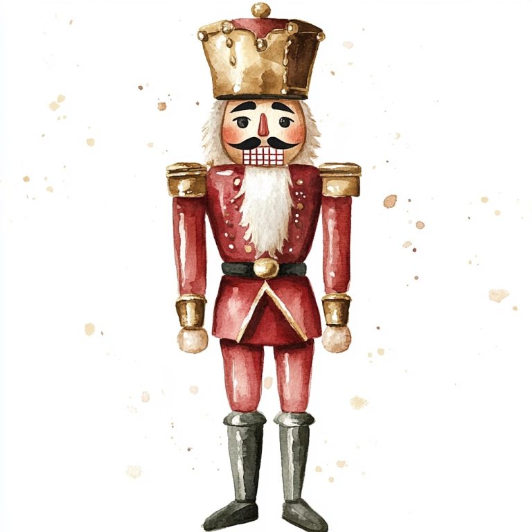 Vintage Watercolor Nutcracker Clipart