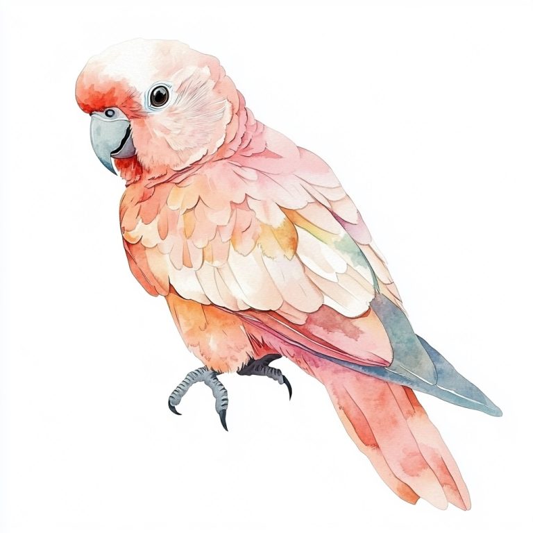 Vintage Watercolor Parrot Illustration