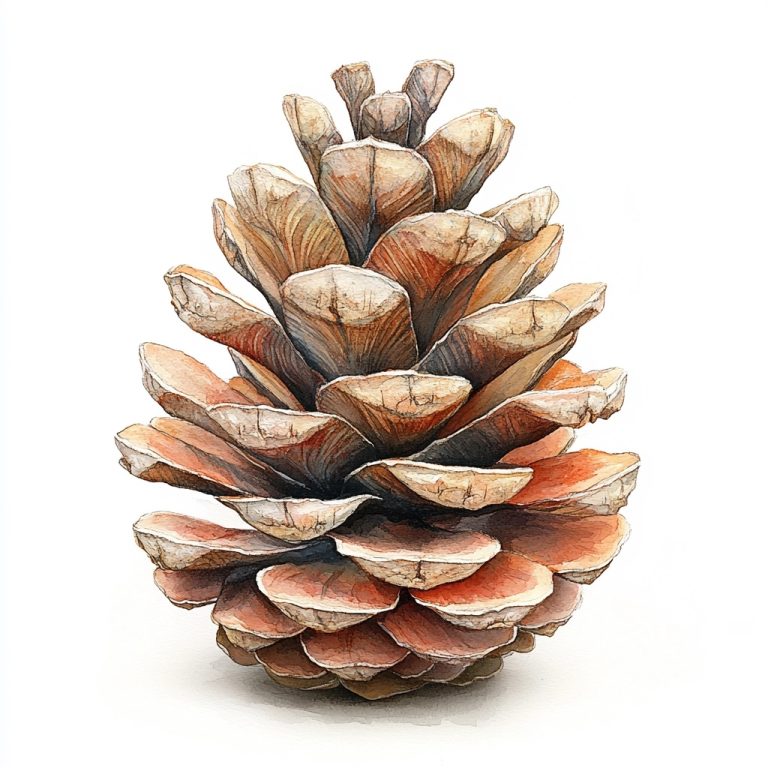 Vintage Watercolor Pine Cone