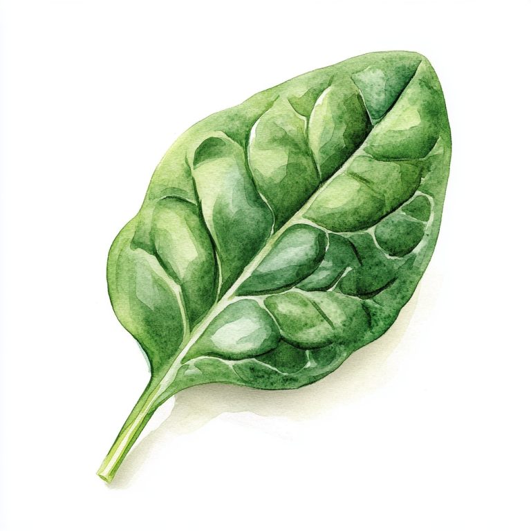 Vintage Watercolor Spinach Leaf