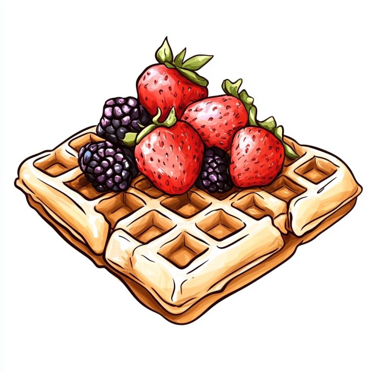 Waffle Illustration on White