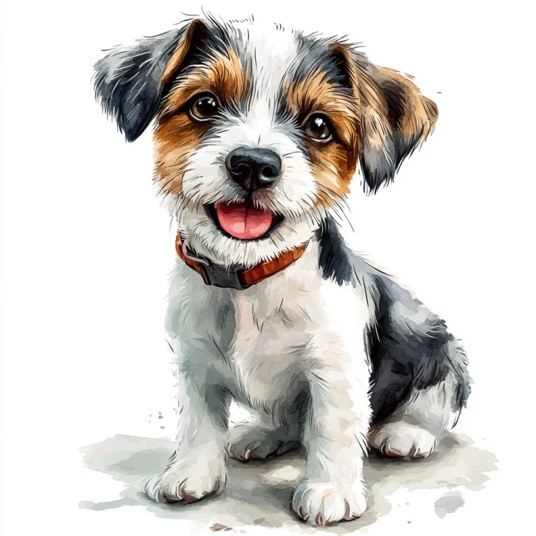 Watercolor Anime Parson Russell Terrier