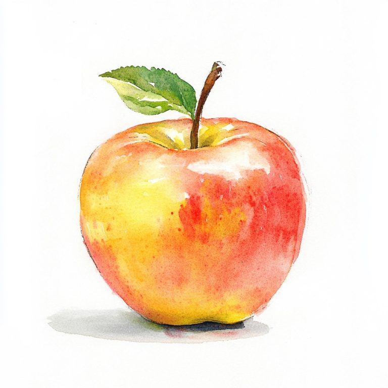 Watercolor Apple Sketch