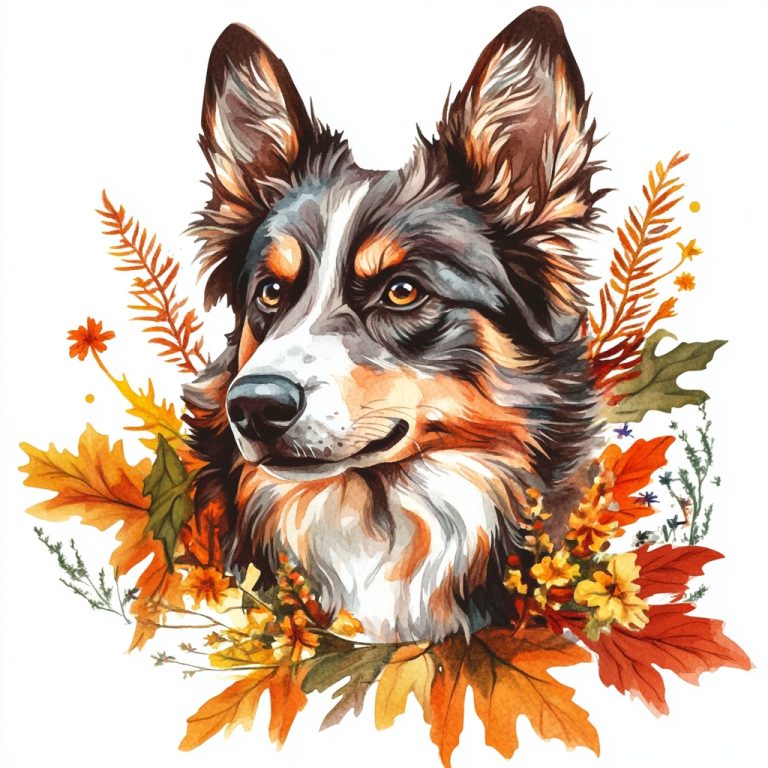 Watercolor Athletic Dog Logo