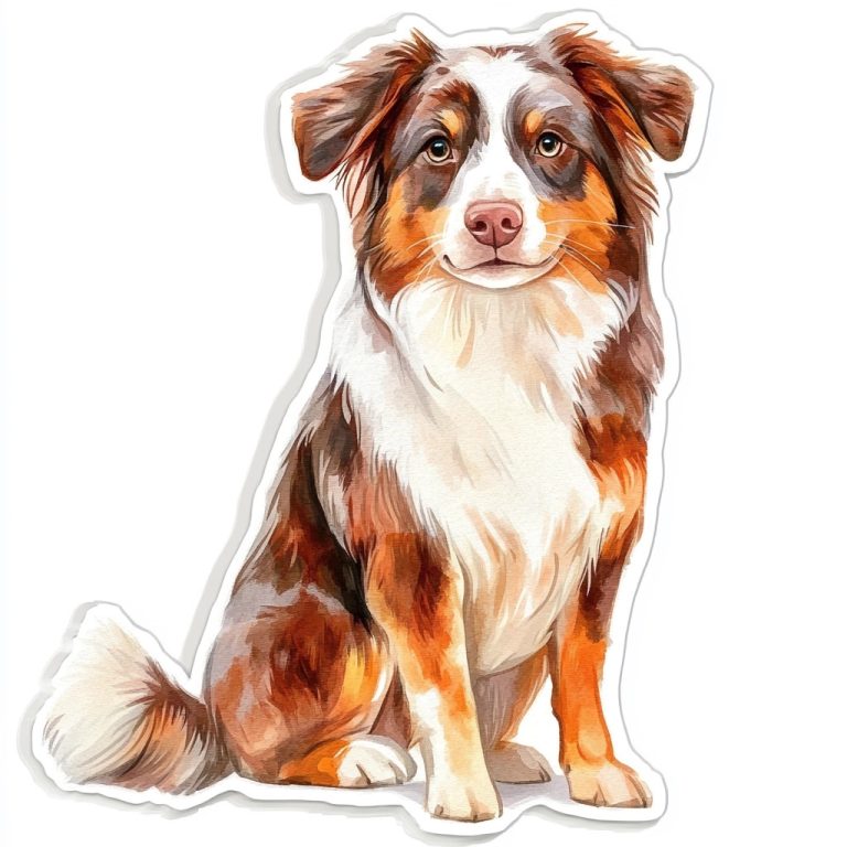 Watercolor Australian Shepherd Sticker