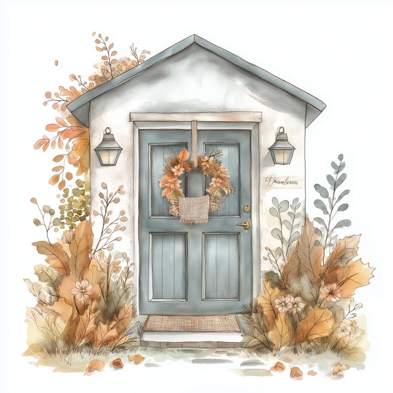 Watercolor Autumn Door Decor