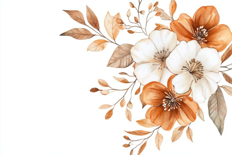 Watercolor Autumn Floral Bouquet