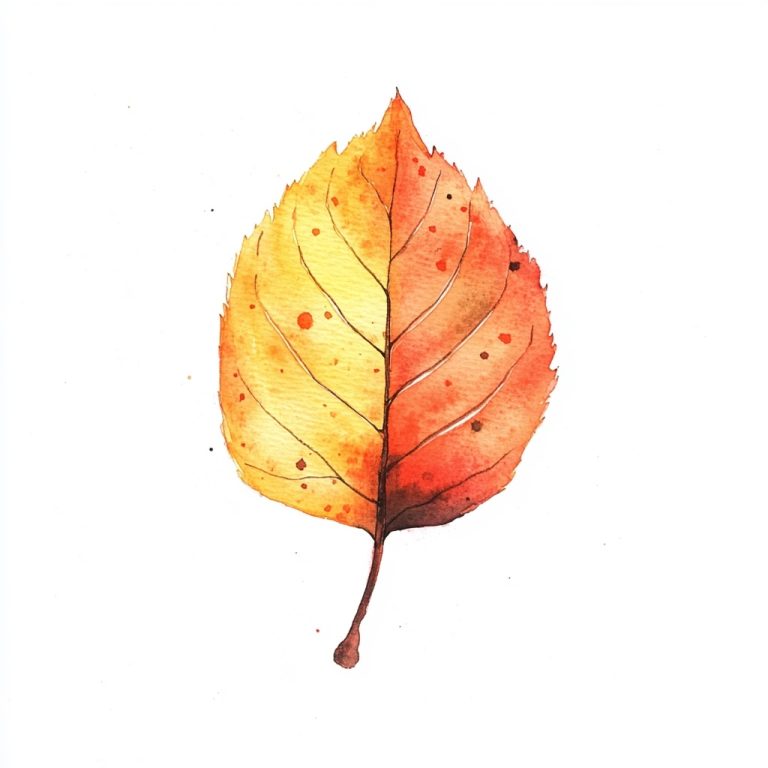 Watercolor Autumn Leaf Cover