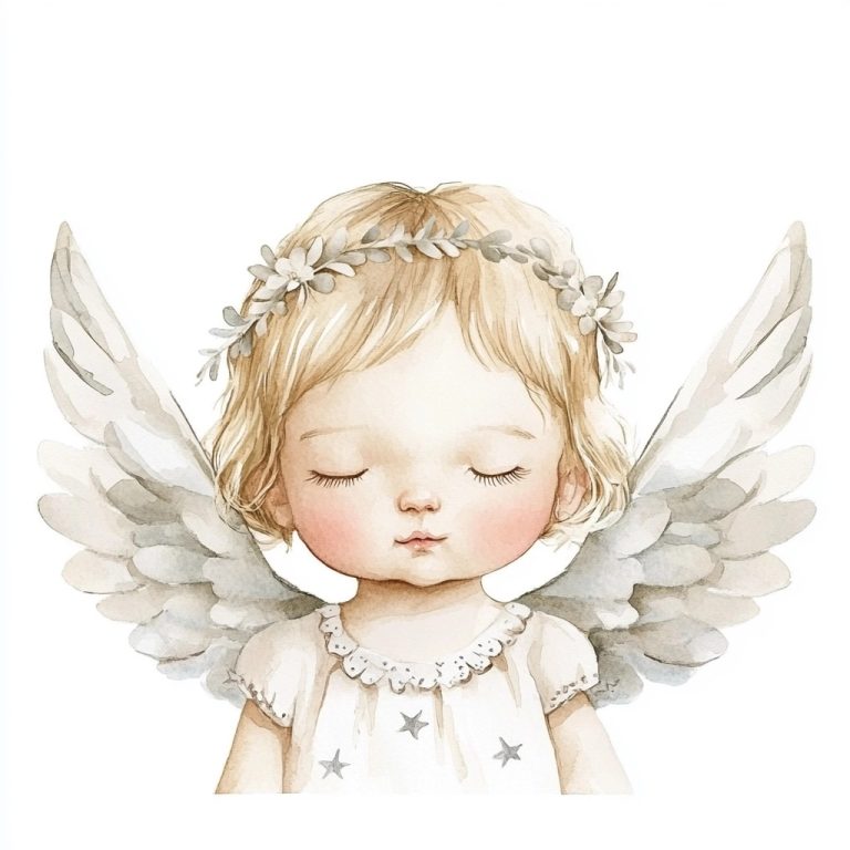 Watercolor Baby Angel Design