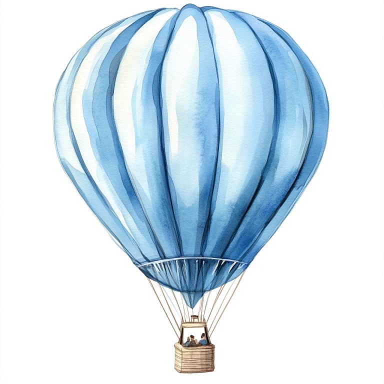 Watercolor Baby Blue Balloon