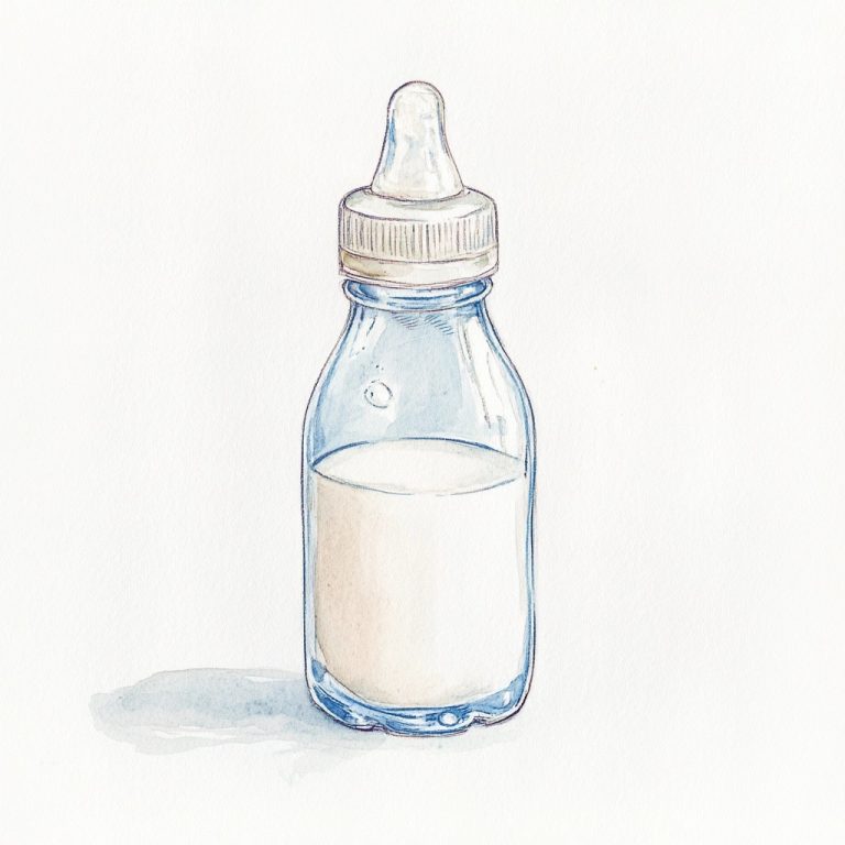 Watercolor Baby Bottle Illustration