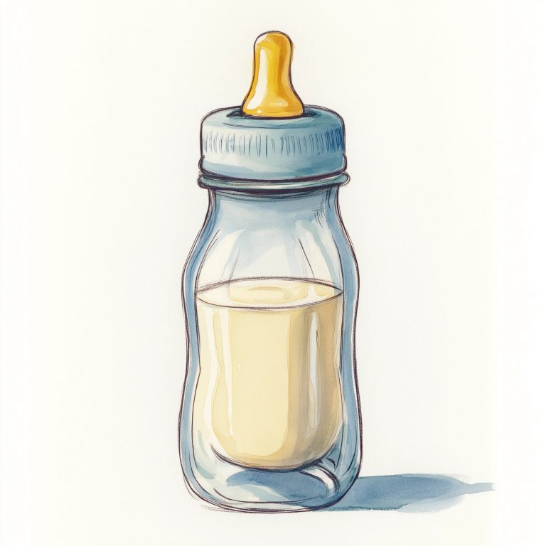 Watercolor Baby Bottle Sketch