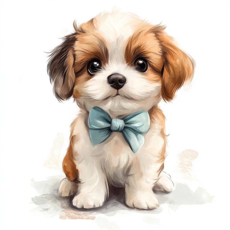 Watercolor Baby Dog Illustration