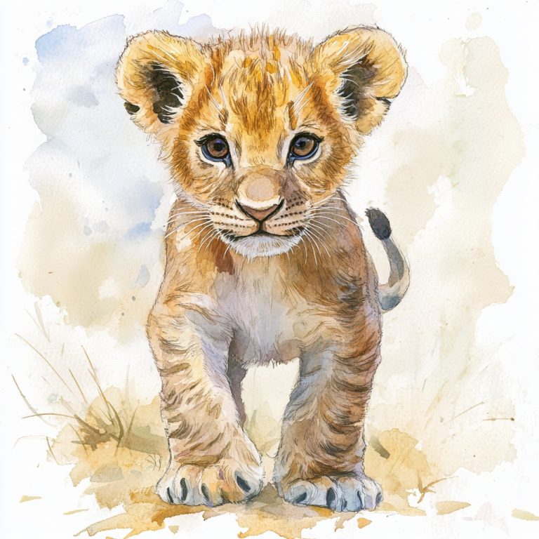 Watercolor Baby Safari Animal