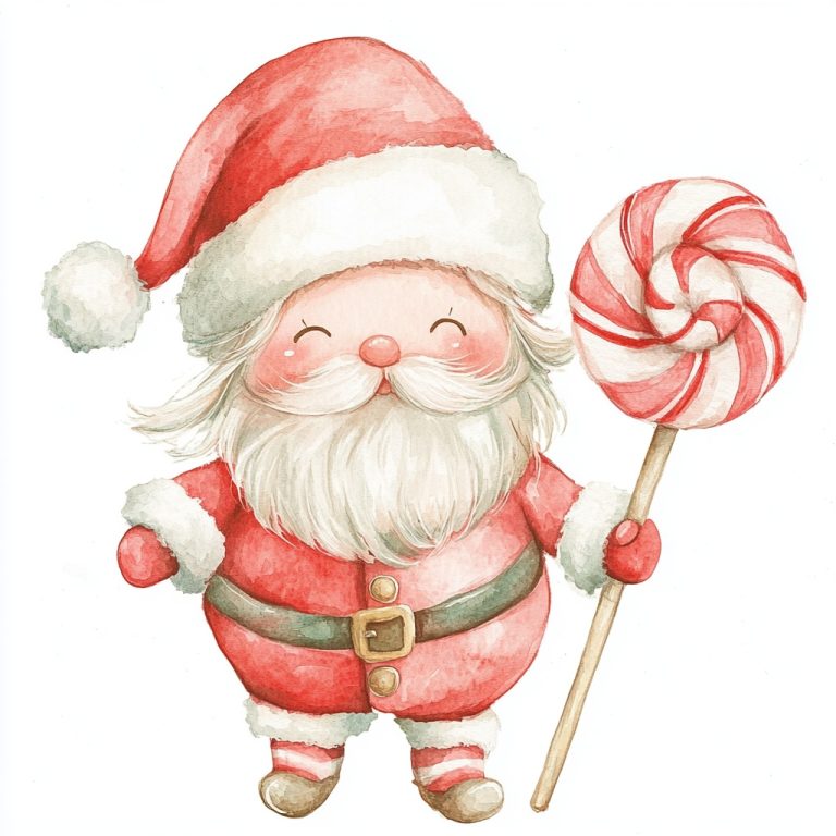 Watercolor Baby Santa Clipart