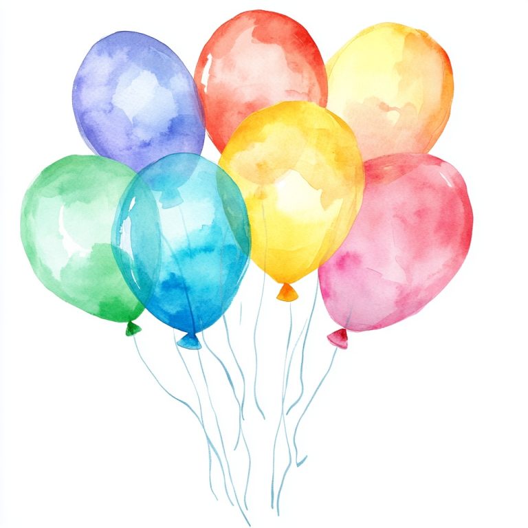 Watercolor Balloon Clipart Outlines