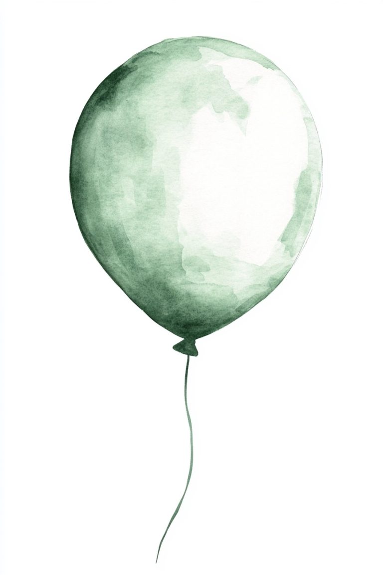 Watercolor Balloon in Boho Style