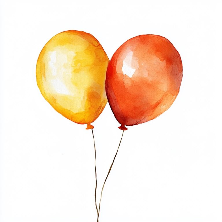 Watercolor Balloons Duo