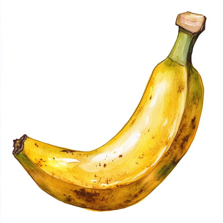 Watercolor Banana Illustration