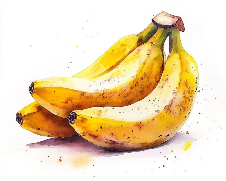 Watercolor Bananas in Gestural Style