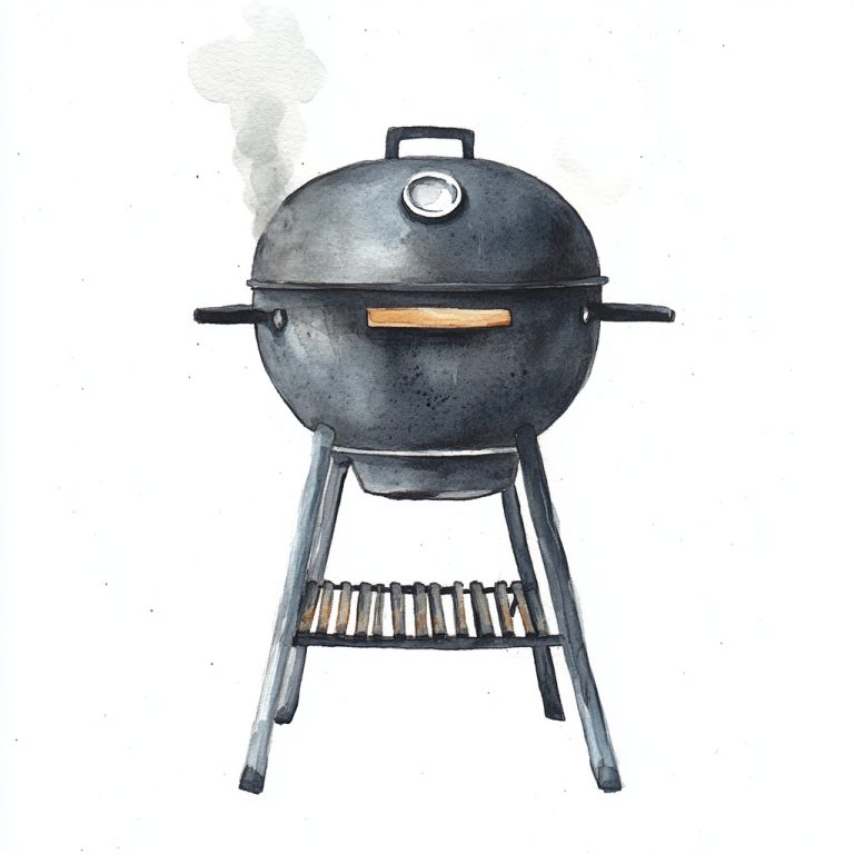 Watercolor Barbecue with Steam