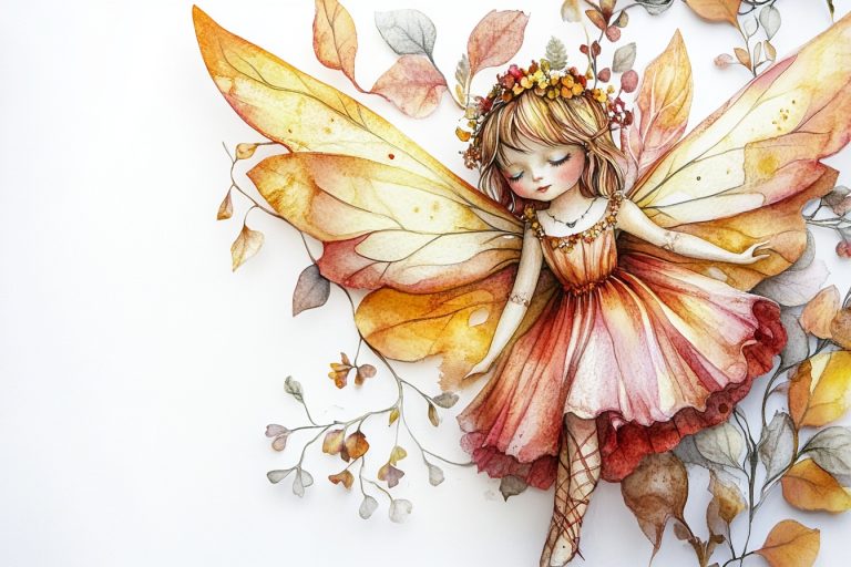 Watercolor Baroque Fall Fairy