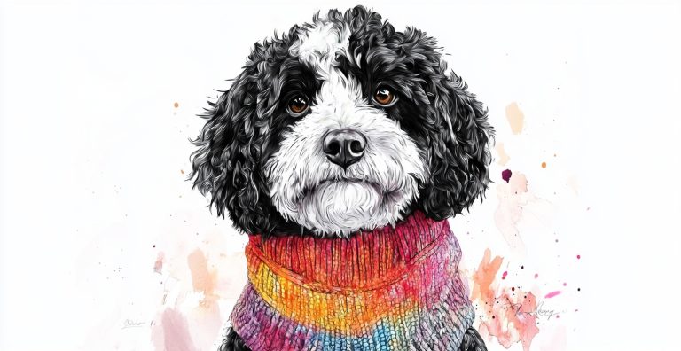 Watercolor Bernedoodle Sweater