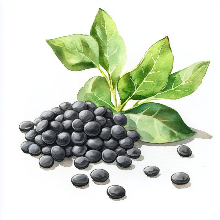 Watercolor Black Beluga Lentils