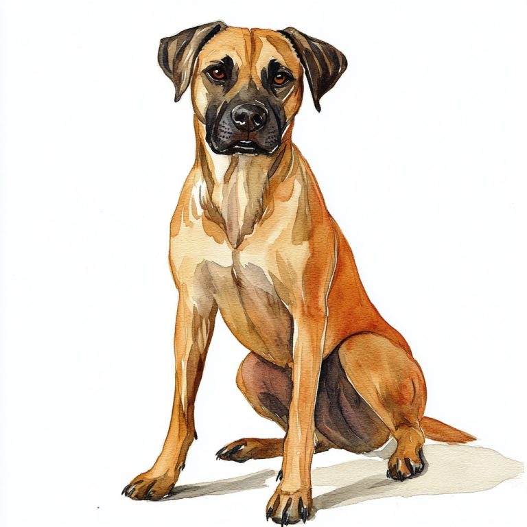 Watercolor Black Mouth Cur