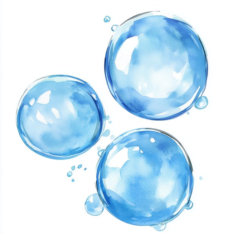 Watercolor Blue Bubbles