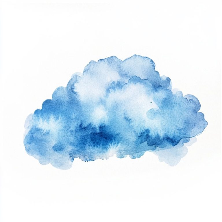 Watercolor Blue Cloud