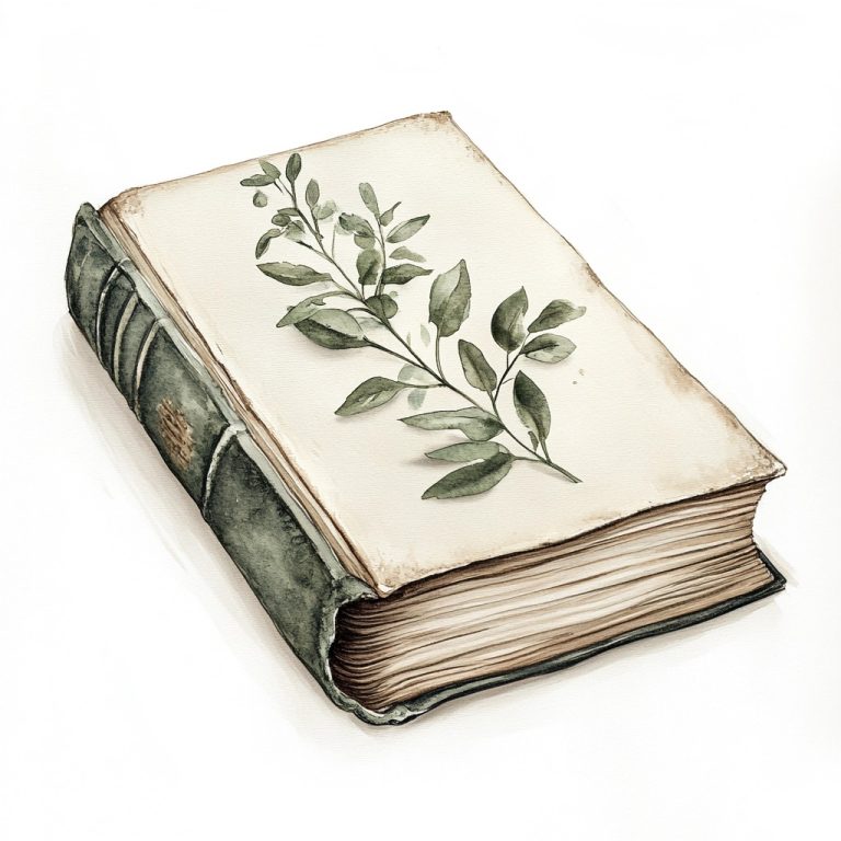 Watercolor Book with Greenery