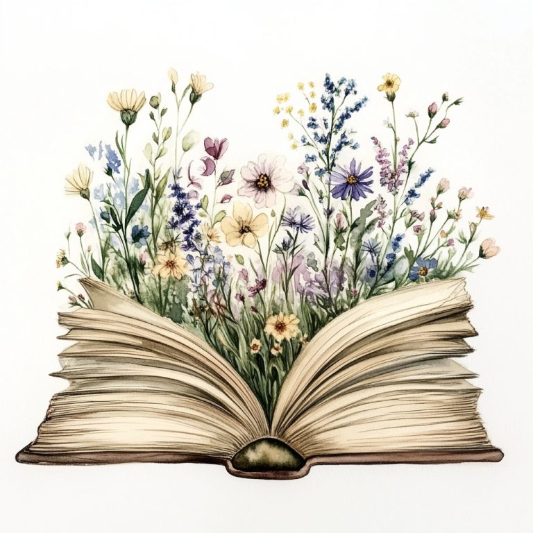 Watercolor Book with Wildflowers