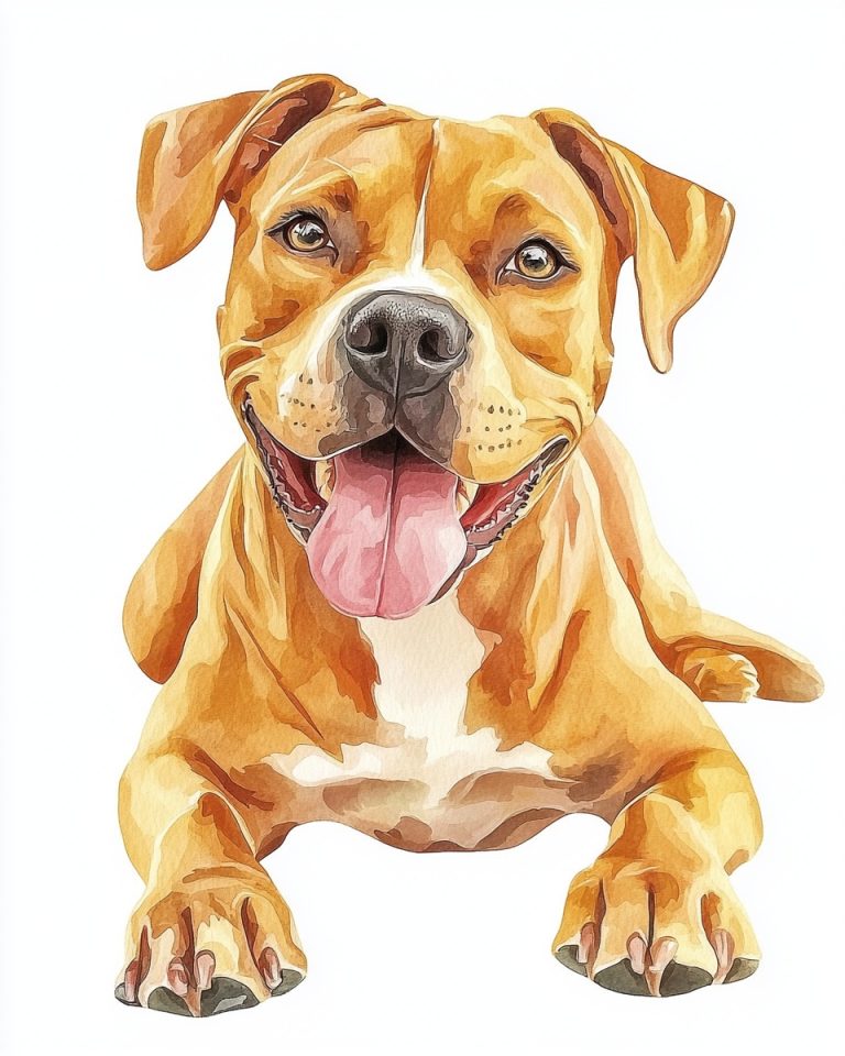 Watercolor Boxer Pitbull Mix