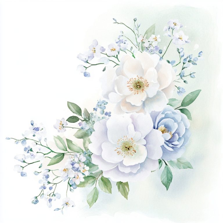 Watercolor Bridal Flowers Clipart