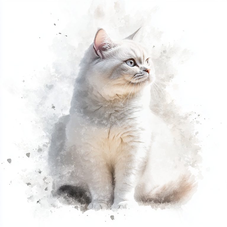 Watercolor British Shorthair Portrait